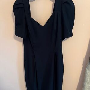 Vintage Basic Black Dress, Sweetheart Neckline, Size 16